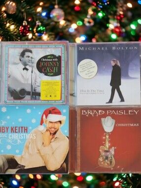 4 Country Pop Christmas CDs - Johnny Cash Michael Bolton Toby Keith Brad Paisley